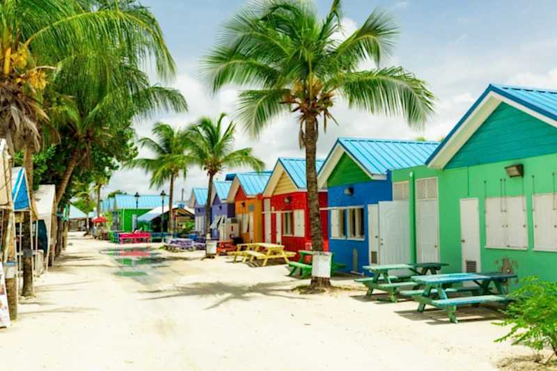 colourful houses on the tropical island of barbados